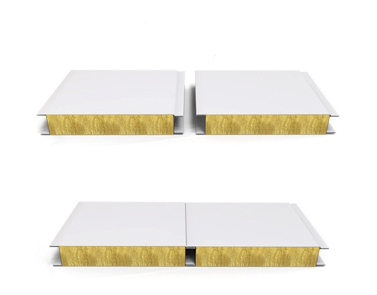 Color Steel Fireproof Purification Board Antibacterial Sandwich Panel Rock Wool Purification Board for Food Workshop